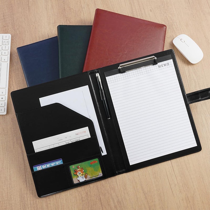 Lukdin Faux Leather Portfolio with Clipboard – A4/Letter Size Legal Pad Holder, Resume Organizer and Writing Folder, Professional Business Conference Office Padfolio(Blue) - Image 5